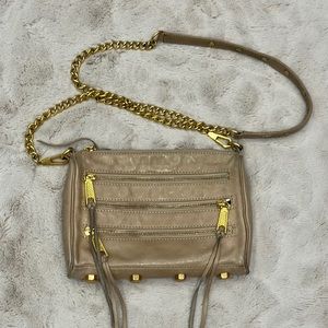 Rebecca Minkoff Beige 5 Zip Cross body bag